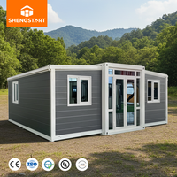 Maison conteneur extensible de 2 à 3 chambres |   Maison préfabriquée de luxe avec options de panneaux sandwich en acier de 20 pieds/40 pieds pour utilisation en hôtel ou villa