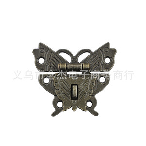 Cierre de mariposa antiguo de aleación de zinc de 50x42mm para caja de madera, embalaje de regalo, hebilla de un solo ojo - Product Image 4
