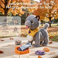 Jouets en peluche interactifs pour enfants Tumama, chat britannique à poils courts bleu réaliste, robot chat qui marche, pour les enfants de 3 ans et plus