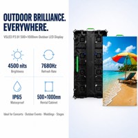 Panel de Video LED para Exteriores VSLED P3.91 500x1000mm, 4500CD de Alto Brillo, 7680Hz, IP65, HDR10+, Profundidad de Color de 16 Bits
