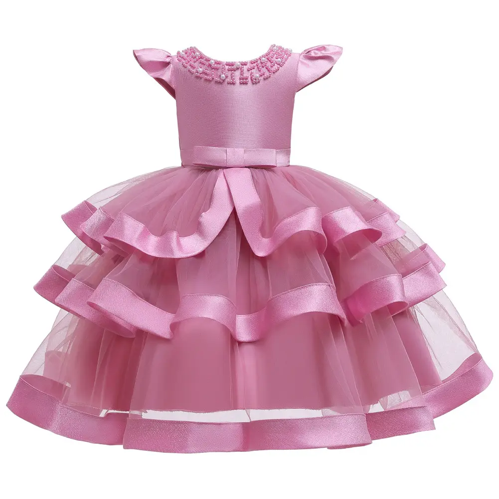 Hot Selling Multi-Layered Baby Girl Birthday Flower Girl Dresses Cotton Kids Clothes Girl Princess Party Dresses