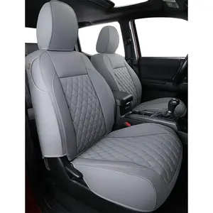 Car Seat Covers Protector Set Auto Front Rear Chair Cushion Pad Leather Full Set For Toyota Tacoma 2016-2023