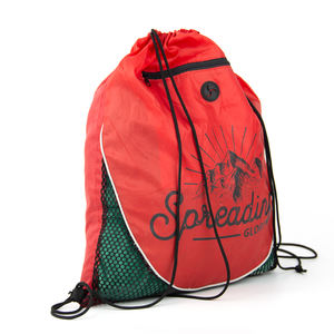 Bolsa con cordón de bolsillo frontal de poliéster con palanca de bloqueo con tirador de cremallera - Product Image 3