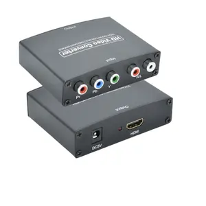 4K HDMI إلى YPBPR + R/L RCA RGB إلى HDMI محول موصل HDTV فيديو صوت مع مصدر طاقة لجهاز العرض كمبيوتر محمول إلى HDTV