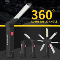 ASORT Lampe de travail LED COB rechargeable, lampe d'inspection portable USB, tête rotative à 180° avec clip ceinture pour atelier, garage, réparation