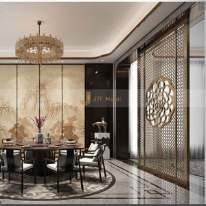 EX099 JYF Custom Modern MultiFunctional Laser Cut Stainless Steel <b>Wall</b> Decoration Living Room Metal Gold <b>Screens</b> Dividers - Product Image 4