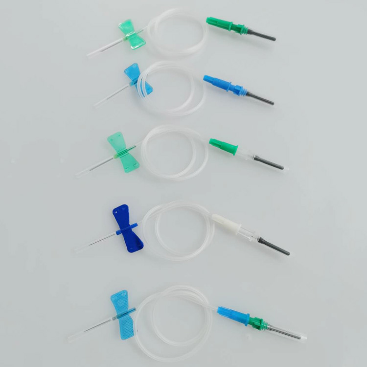 Aguja de colección de sangre al vacío tipo ala de mariposa desechable médica 20/21/22/23/24g