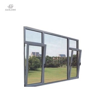 Ventanas residenciales impermeables de aislamiento recto de fábrica, ventanas abatibles de vidrio templado Doble
