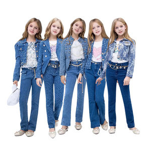 Vêtements pour enfants en gros, de 4 à <span class=keywords><strong>12</strong></span> <span class=keywords><strong>ans</strong></span>, ensembles de trois pièces en jean, fabricant de vêtements pour enfants, ensembles de vêtements pour filles personnalisés - Product Image 1