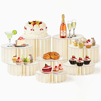 Présentoir Cylindrique Pliable 60 Pages en Carton pour Gâteaux, Cupcakes, Bijoux, Décoration de Table de Desserts, Mariages et Fêtes