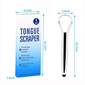 Tongue Custom Stainless Steel Tongue Scraper Set 2 Pack Reduce Bad Breath Oral Hygiene Teeth Care Tongue Cleaner For Adults