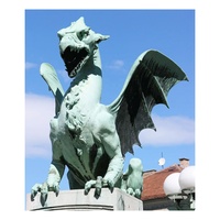 Sculpture d'art Dragon en Bronze statue de dragon grandeur nature sculpture de dragon en laiton coulée en métal personnalisée pour jardin