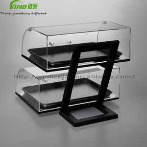 Vino Cubic dos niveles de tamaño completo en ángulo acrílico pastelería vitrina puertas delanteras etiquetas de pizarra reutilizables personalizables para - Product Image 3