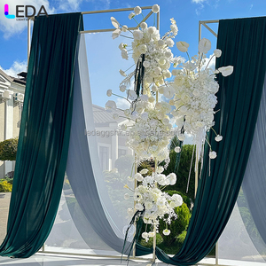 LEDA Modern Large silver square Arch <b>Stand</b> set for Wedding Event Party <b>Backdrop</b> Decoration - Product Image 4