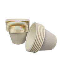 Tasse jetable biodégradable de pâte à papier de bagasse de tasse de sauce de canne à sucre avec le couvercle