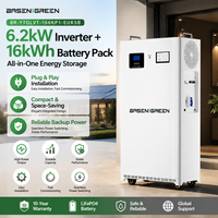 Système de Stockage d'Énergie Tout-en-un 6KW 16KWH avec Batterie LiFePO4, Onde Sinusoïdale Pure, Moniteur WiFi et Connexion Parallèle pour la Maison