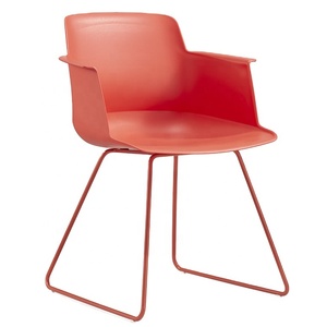 Inicio Hotel Café Silla Moderna Estructura de metal Cuero Sillas de comedor - Product Image 1