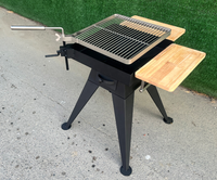 Brasero en acier Corten avec anneau de cuisson pour barbecue, fumoir et foyer