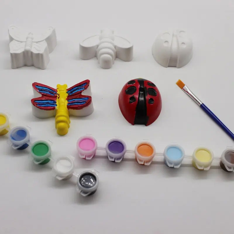 Handmade drawing educational toy gift with ceramic acrylic paint gypsum toys for painting
