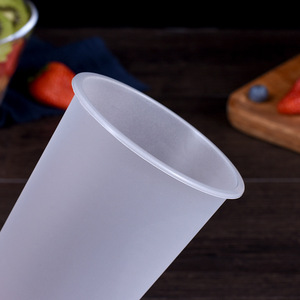 Disposable Plastic Milk Tea <b>Cup</b> 90mm Diameter With Lid For <b>Cold</b> Drinks And Juices Travel Use - Product Image 3