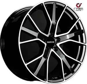 Llanta personalizable negra brillante con cara de máquina 18/19/20/21/22/23/24 ruedas de coche personalizadas de pasajero de aleación de aluminio forjado