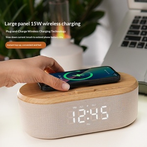 Appareil audio de chevet tout-en-un : haut-parleur <span class=keywords><strong>Bluetooth</strong></span>, chargeur sans fil, <span class=keywords><strong>réveil</strong></span>, machine à bruit blanc, veilleuse pour chambre à coucher - Product Image 2