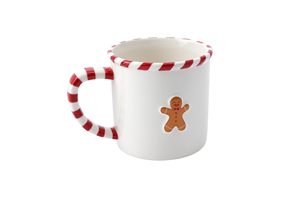 Mug en céramique festif et adorable avec poignée en forme de bonhomme en pain d'épices et de canne en sucre – Tasse à café compatible micro-ondes pour boissons de Noël et cadeaux - Product Image 3