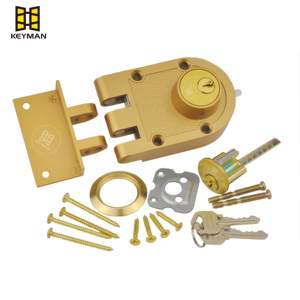 قفل جيمي بروف ذو الأسطوانة المزدوجة للباب، قفل ليلي مع مفتاح فتح، تصميم متين ومضاد للسرقة - Product Image 3