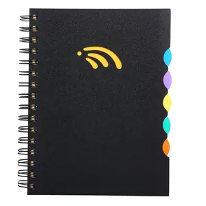 Stock Ready To Ship A5 Spiral Notebook PP Hardcover Memo Planner Colored Dividers with Tabs