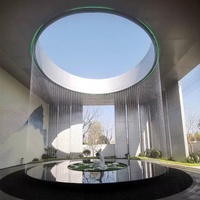 Mur d'eau numérique moderne en fibre optique avec fil d'acier inoxydable, effet cascade, écran de défilement 110-230V pour aménagement paysager de cour