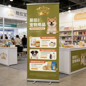 Support de bannière en aluminium robuste pour affichages de 80x200cm et 85x200cm, sans vacillations ni basculement, idéal pour les salons professionnels - Product Image 1