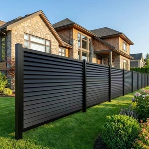 Panneau de clôture moderne en alliage d'aluminium - <span class=keywords><strong>Brise</strong></span>-<span class=keywords><strong>vue</strong></span> à lattes horizontales thermolaqué pour jardin extérieur, balcon et sécurité des limites - Product Image 1