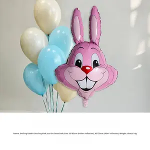 Пасхальный кролик Багз Банни, круглый воздушный шар из алюминиевой фольги, оптовая продажа для трансграничной торговли, декор для пасхальной вечеринки, мультяшный дизайн - Product Image 6