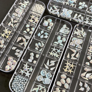Nuevos Accesorios para Uñas, Estilo Marino de Verano, 12 Compartimentos, Color Aurora, Estrella de Mar, Concha, Perla, Dijes de Cristal para Decoración de Uñas - Product Image 4