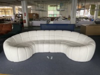 Module de rangée droite personnalisé tissu agneau cachemire canapé incurvé sectionnel citrouille bulle canapé meubles modernes