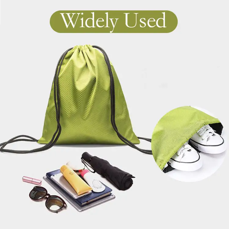 Custom Logo Nylon Draw String Bag Backpack Recycled Waterproof Polyester Drawstring Bag