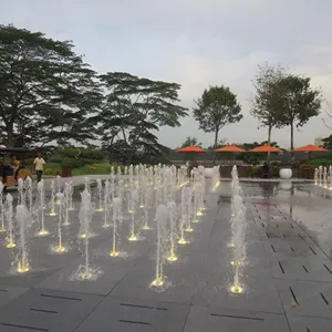 Parque acuático temático de diseño personalizado en suelo de fuente de agua subterránea con niebla fría e iluminación