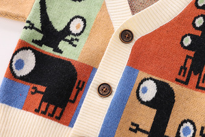 Vêtements de mode pour enfants et vêtements de loisirs, sweat à capuche rayé à manches longues, pull tendance pour garçon, cardigan tricoté, ensemble - Product Image 5