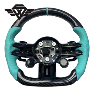 Volante Deportivo Estilo Mercedes con Perillas de Control, Fibra de Carbono Real, para Benz Clase C, Clase E 223 - Product Image 1