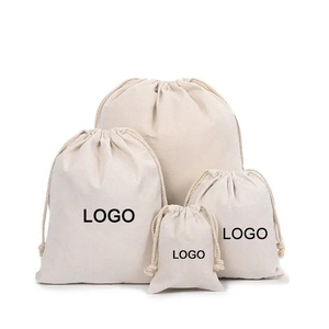 Pochette en toile de coton réutilisable, écologique, avec cordon de serrage, pour bijoux, emballage personnalisé couleur - Product Image 1