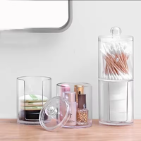 Aufbewahrungsbox acryl runder quadratischer Aufbewahrungsbehälter Cosmetic Makeup Baumwollpad Organisator