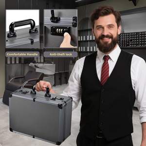 Estuche Profesional para Barberos - Estuche Portátil para Herramientas de <span class=keywords><strong>Barber</strong></span>ía, Organizador de Cortapelos con Cerraduras Combinadas - Product Image 6