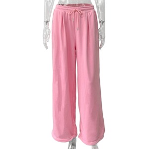 Autunno e inverno Casual <span class=keywords><strong>pantaloni</strong></span> sportivi <span class=keywords><strong>larghi</strong></span> da <span class=keywords><strong>donna</strong></span> con coulisse a vita alta nuovi <span class=keywords><strong>pantaloni</strong></span> sportivi personalizzati all'ingrosso - Product Image 1