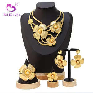 MEIZI Jewelry Real Dubai 18k Gold JewelrySets for Women Wholesale 18k gold jewelry real