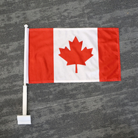 Banderas de Poliéster para Automóviles de Canadá, 15x45cm, con Soporte para Ventana, Fácil Instalación, para Desfiles, Eventos, Publicidad, Logotipo de Equipo Promocional