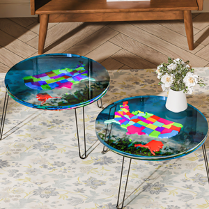 Molde de silicona 3D LEQU Happy And Fun Map Puzzle River Table Decor, fácil de desmoldar, para resina epoxi, arte y decoración del hogar. - Product Image 5