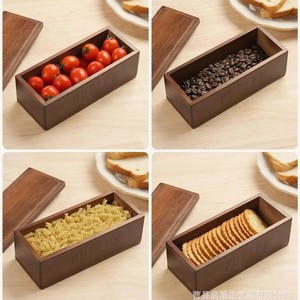 Mantequillera de madera con tapa abatible, forma rectangular, para almacenamiento en la cocina - Product Image 5