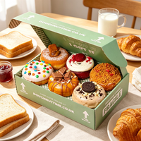 Bagel Box Packaging Biodegradable Cupcake Boxes with Offset Printing for Cake & Muffin Packaging Food-Safe Containers Donut Box
