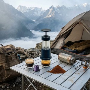 Machine à expresso manuelle 2 en 1, 120 ml, en acier inoxydable, pression de 10 à 15 bars, compatible avec les capsules et le café moulu - Product Image 2