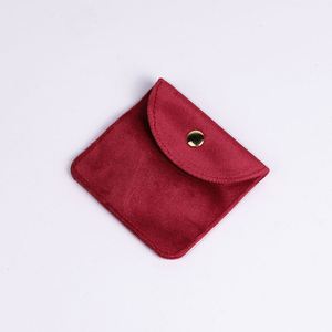 10*10cm Double Velvet <b>Thick</b> Shock Resistance Jewelry Pouch Heat Transfer Printing Snap Button Gemstone Necklaces - Product Image 5